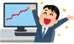 株価値上がり